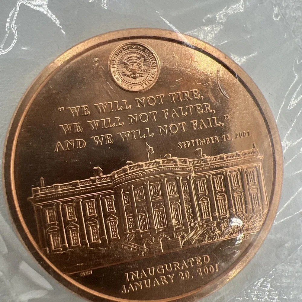 George W. Bush 2001 Inauguration Bronze Medal- 9/11 Quote-Sealed CollectibleCoin